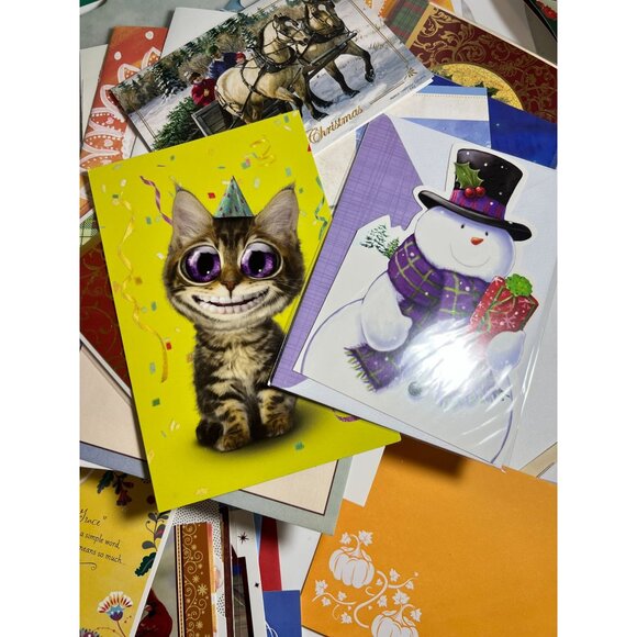 Christmas Cards Misc Greeting Cards 1.5pounds Birthday Thinking of You Envelopes - Picture 2 of 3